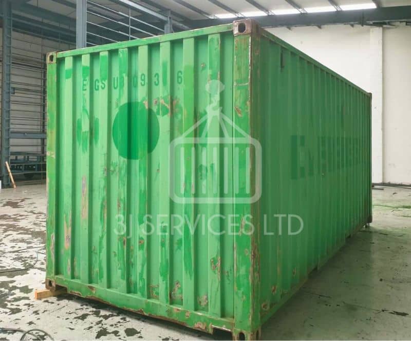 20ft used green container ready to be painted