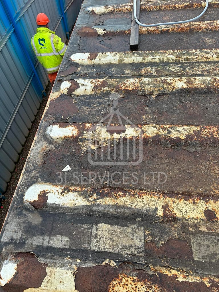 Container Office Cabin Roof Replacement - before