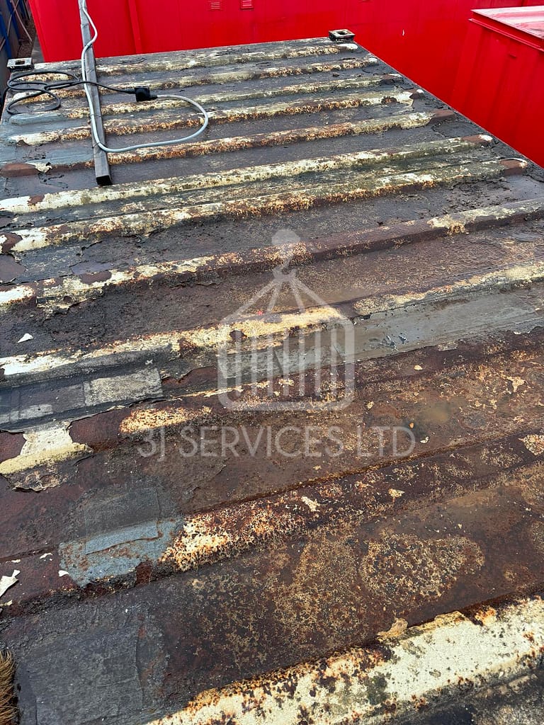 Container Office Cabin Roof Replacement - before