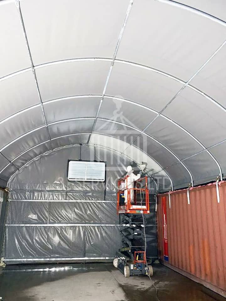  40ft x 16ft Fabric Shelter and Container with Grafo-Therm