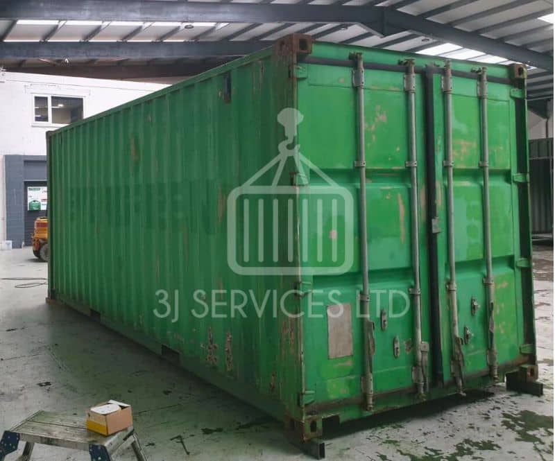 20ft used green container ready to be painted