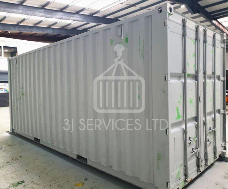 20ft used grey primed container ready to be repainted