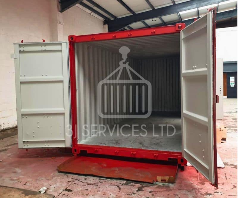 Inside view of 20ft used red repainted container