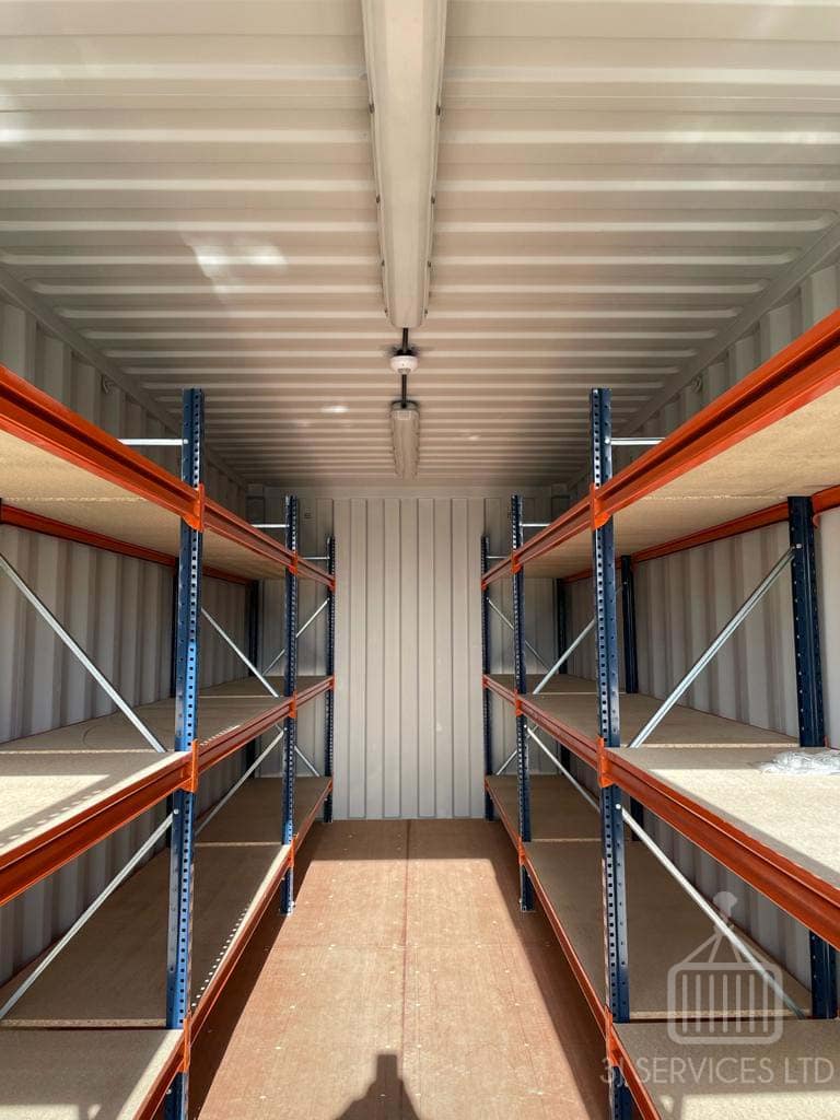 Container with Shelving and Electrics