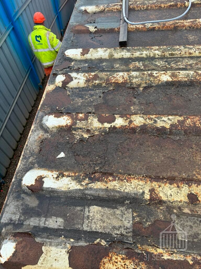 Container Office Cabin Roof Replacement - before