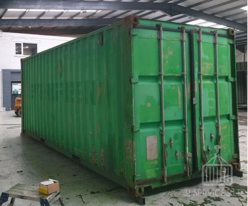 20ft used green container ready to be painted