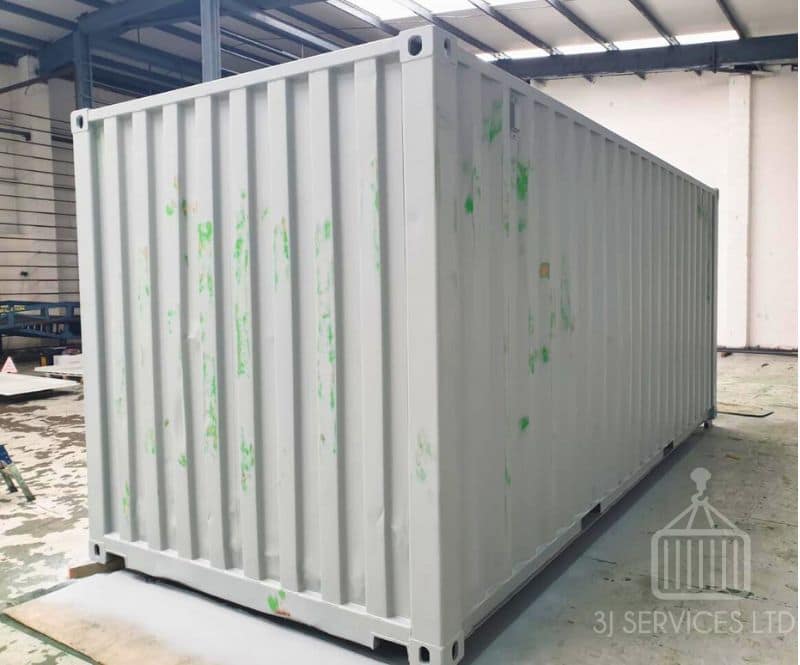 20ft used grey primed container ready to be repainted