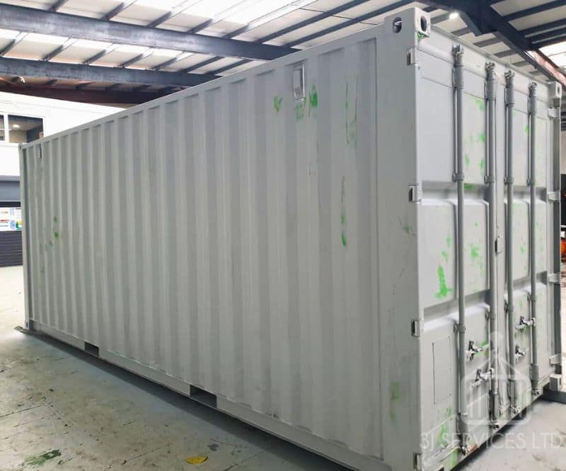 20ft used grey primed container ready to be repainted
