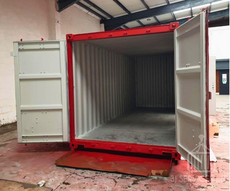 Inside view of 20ft used red repainted container
